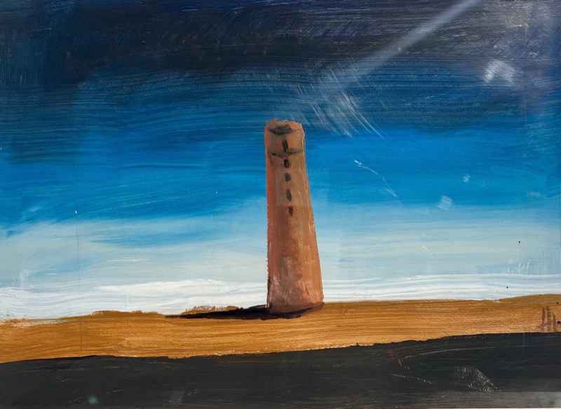 Solitudine, 2026 - tecnica mista con acrilico e tempera - cm 35x50