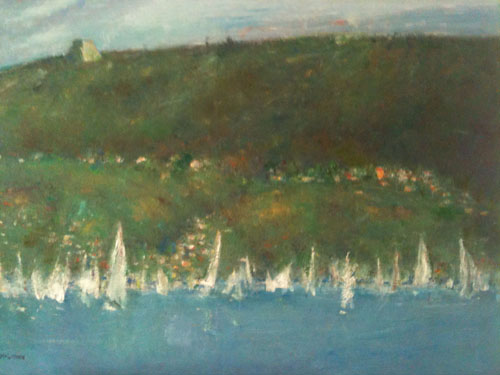 Barcolana sotto il monte, 2011 - olio su tela - cm 70 x 100