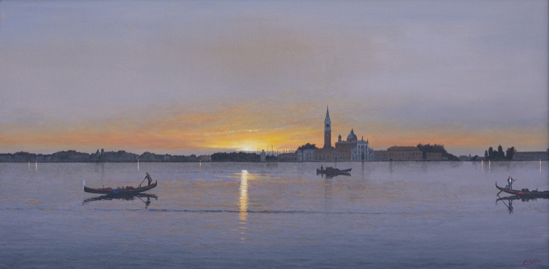 Tramonto a S. Giorgio, 2021 - olio su tela - cm 50x100