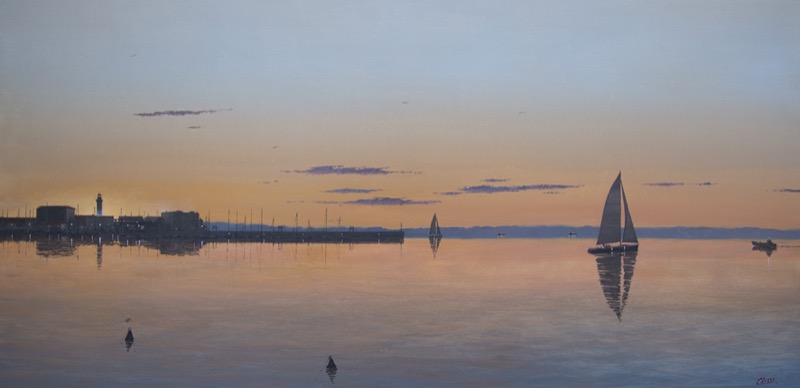 Tramonto in sacchetta, 2018 - olio su tela - cm 60x120