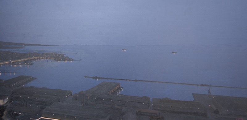 Trieste di notte, 2019 - olio su tela - cm 50x100