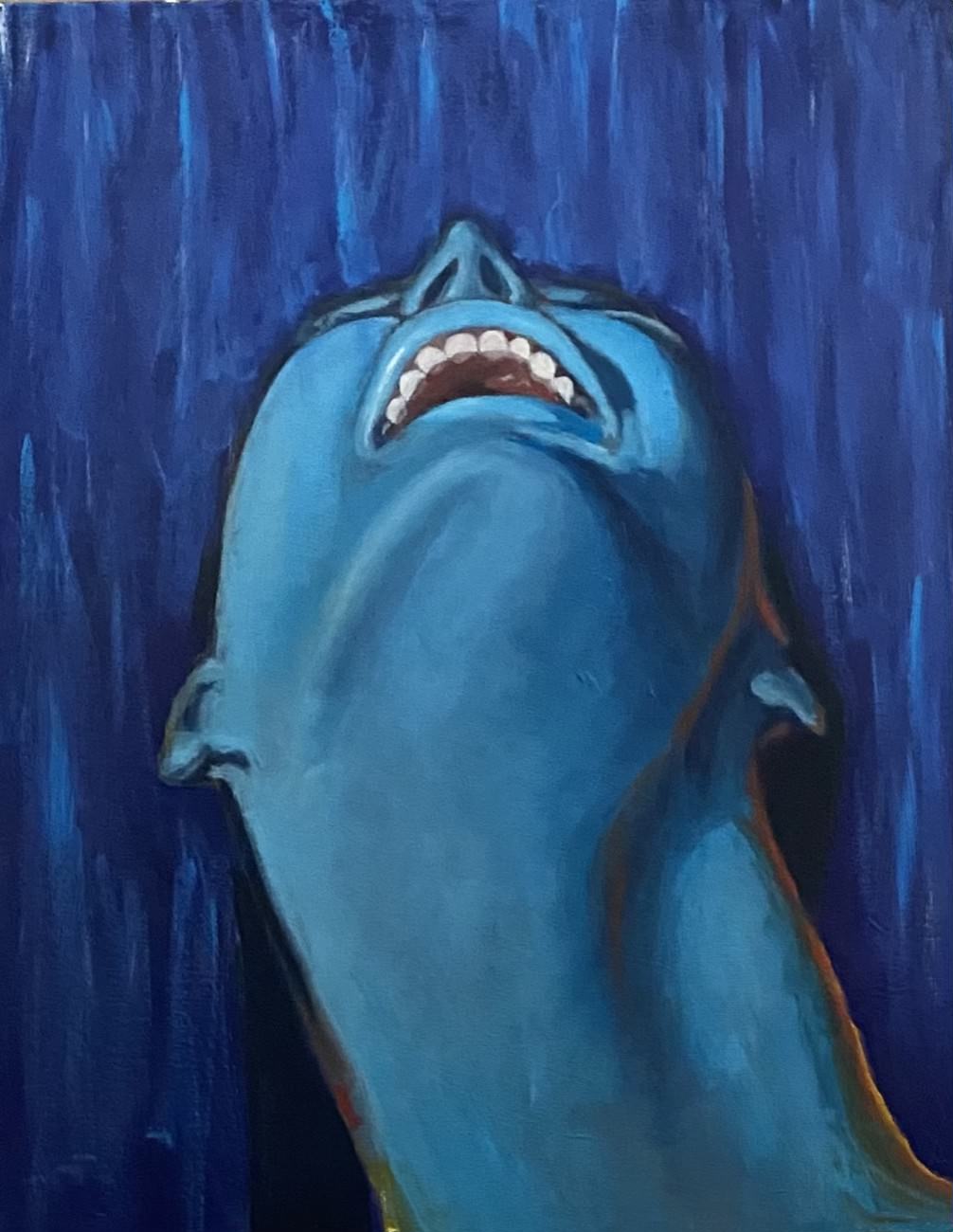 Gioia in blu,_2021 - acrilico su tela - cm.50x40