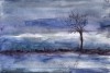 Blu, 2026 - tecnica mista con acrilico e tempera - cm 35x50