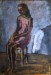 Alice Psacaropulo - Figura seduta, anni '50 - cm 54x39