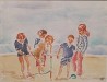 François Piers, 2014 - Bambini sulla spiaggia - acquerello su carta - cm 30 x40