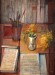 Mirella Schott Sbisà - scrivania con mimose, 1982 - olio su tela, 1982 - cm 59x44