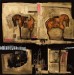 Michele Fiocco - Cavalli su ripiani di natura - tecnica mista su tela olio smalti e collage - cm. 130x130